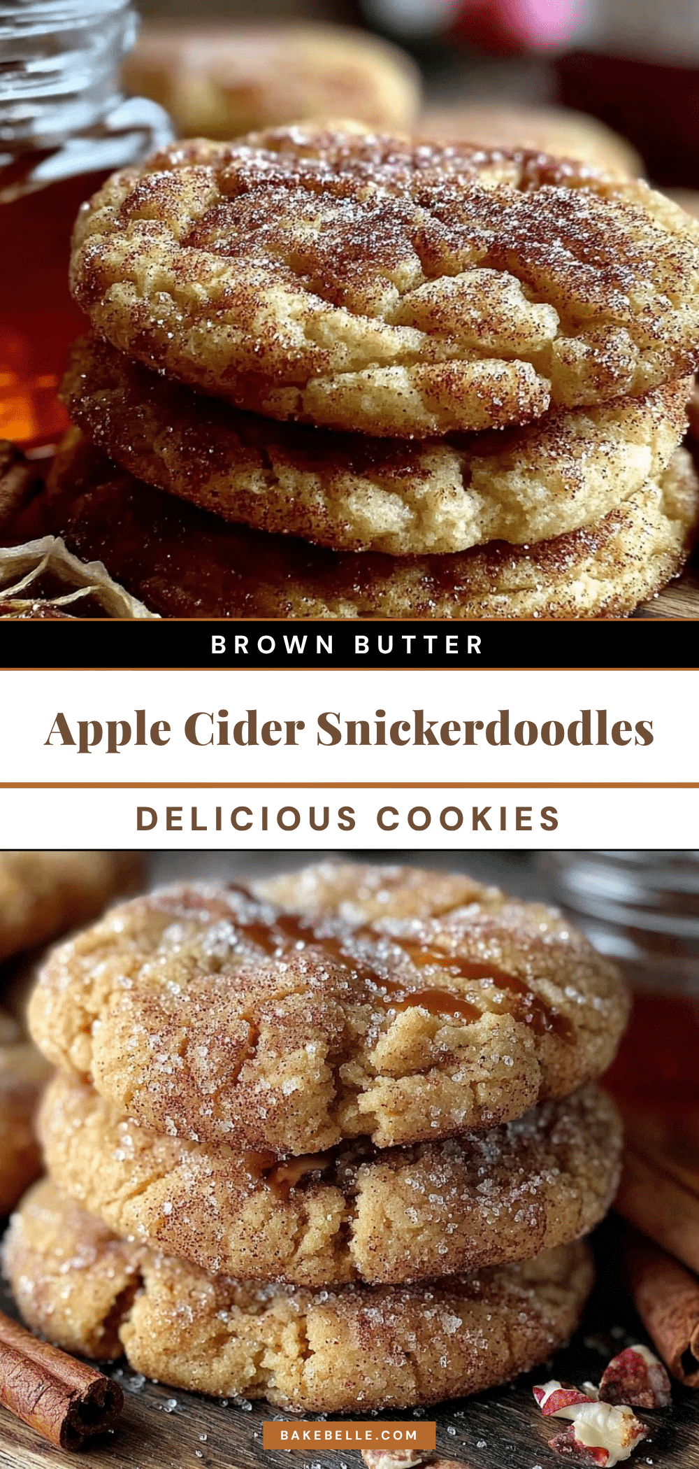 brown butter apple cider snickerdoodle cookies recipe