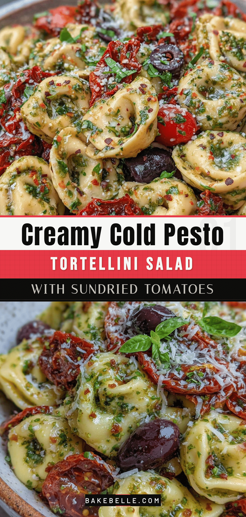 creamy cold pesto tortellini salad recipe