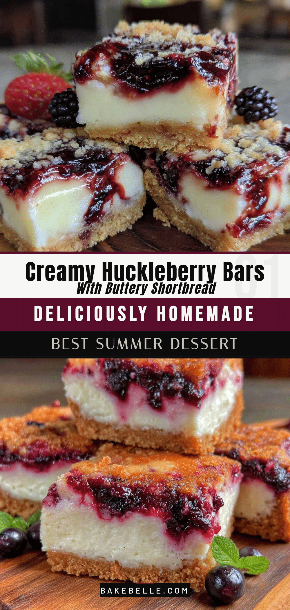 creamy huckleberry cream cheese bars recipe