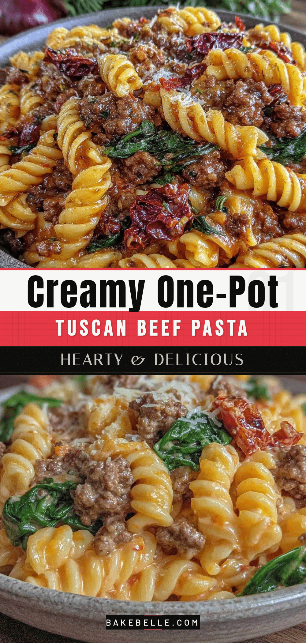 creamy tuscan ground beef pasta recipe