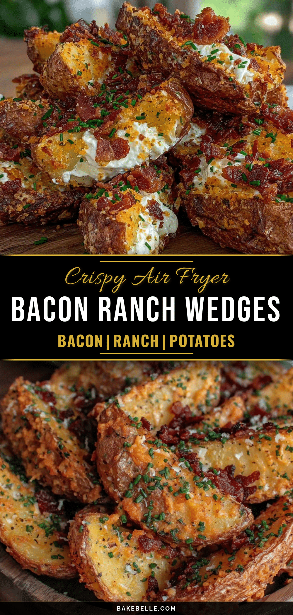 crispy air fryer bacon-ranch potato wedges recipe