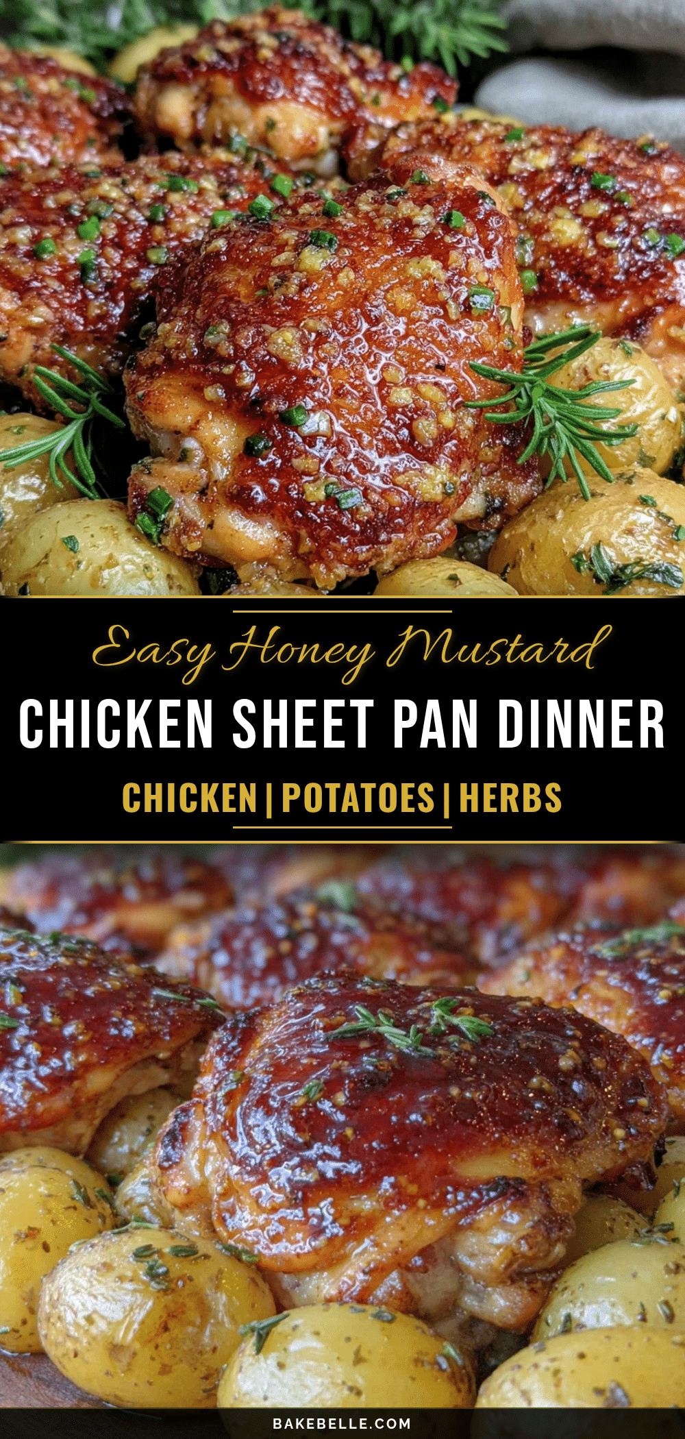 easy honey mustard chicken sheet pan dinner recipe