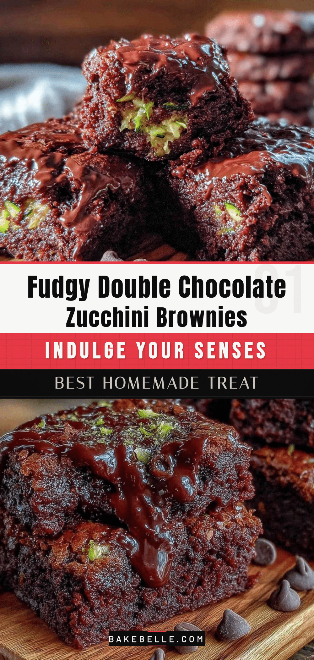 healthy double chocolate fudge zucchini brownies recipe