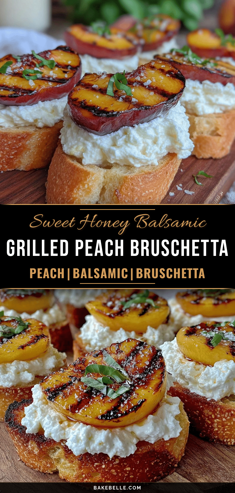 honey balsamic grilled peach bruschetta recipe