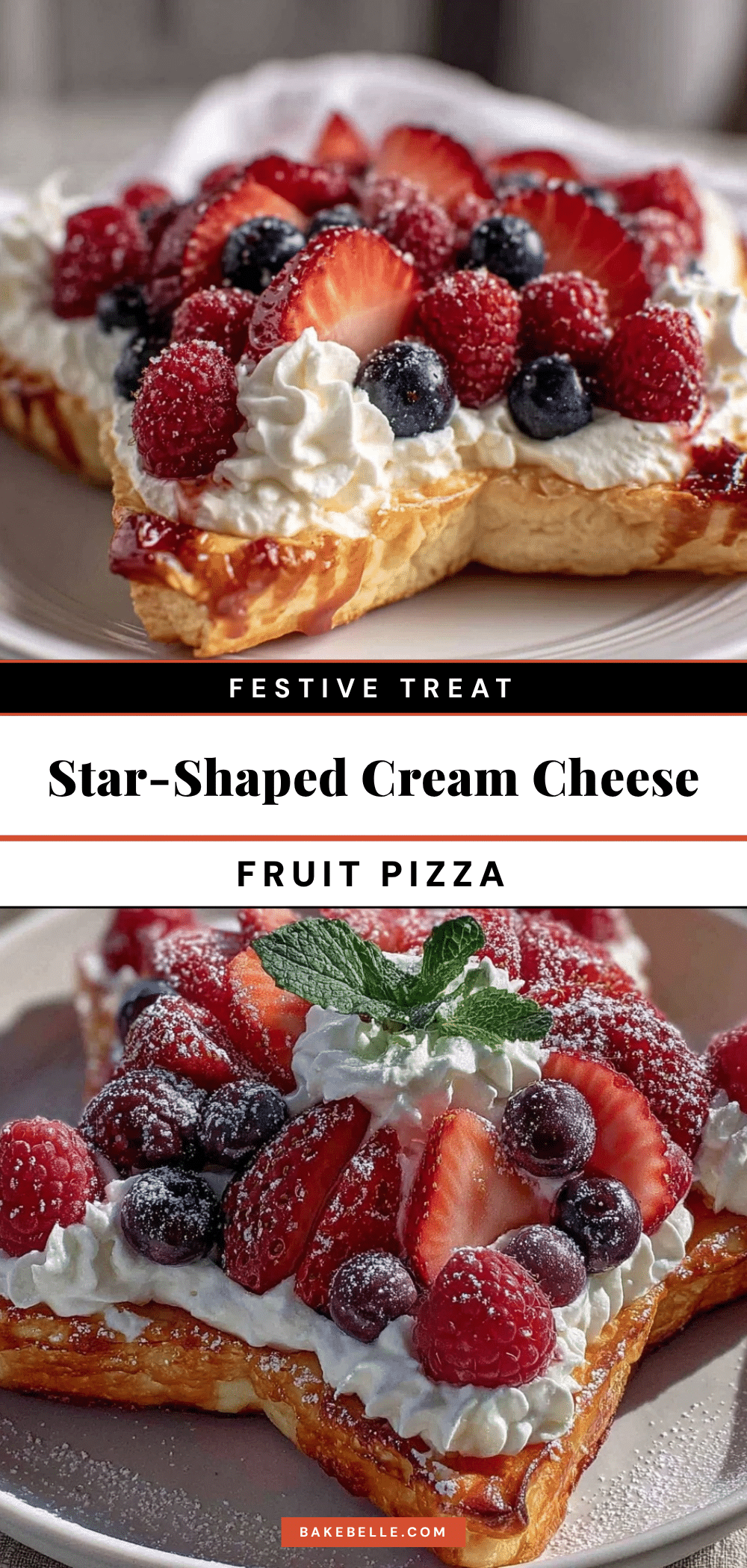 patriotic star-shaped cream cheese fruit pizza recipe