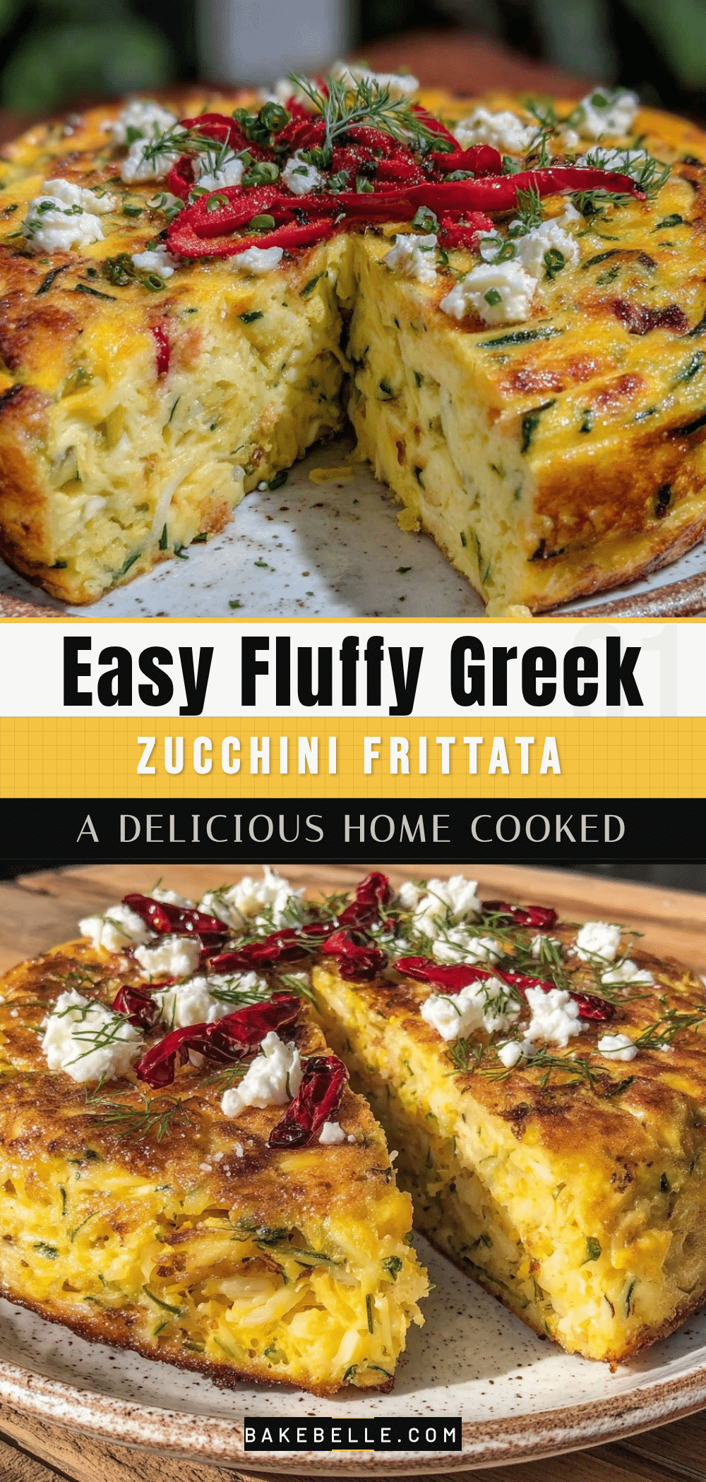shredded zucchini greek frittata recipe