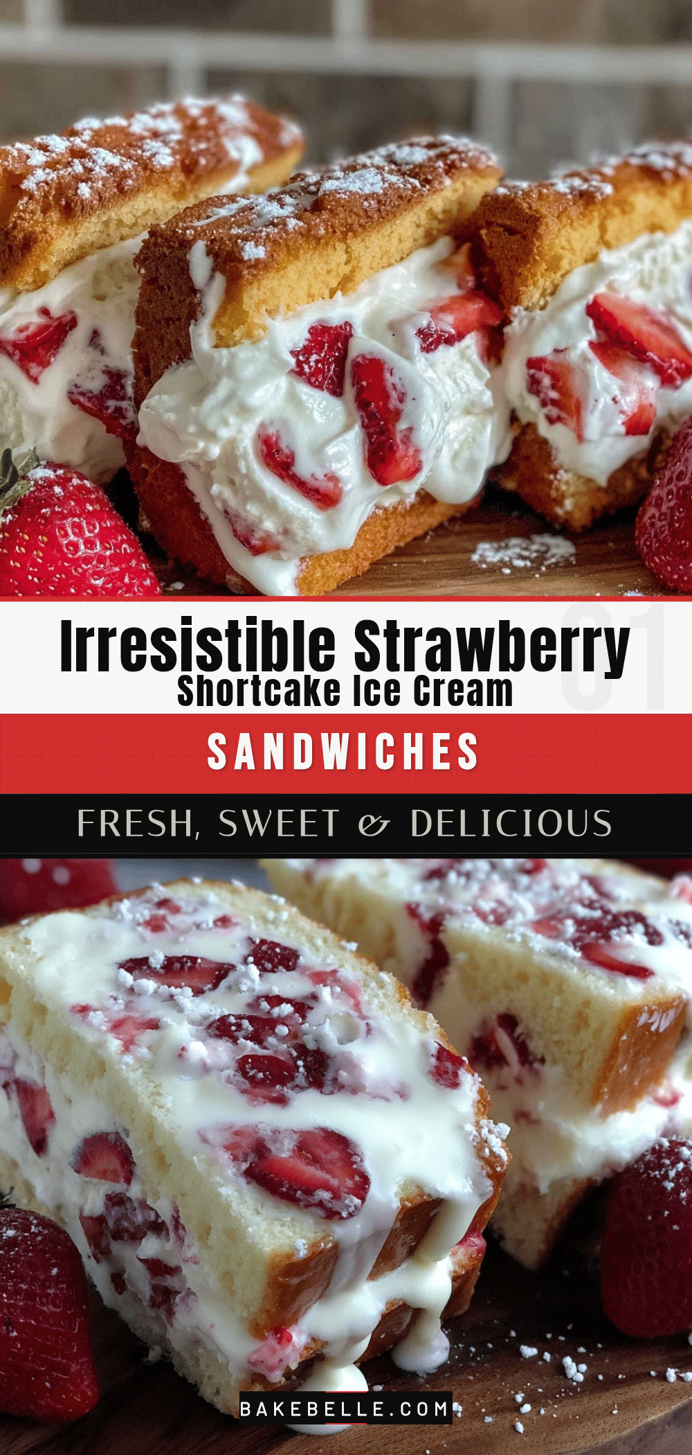 strawberry shortcake ice cream sandwiches recipe
