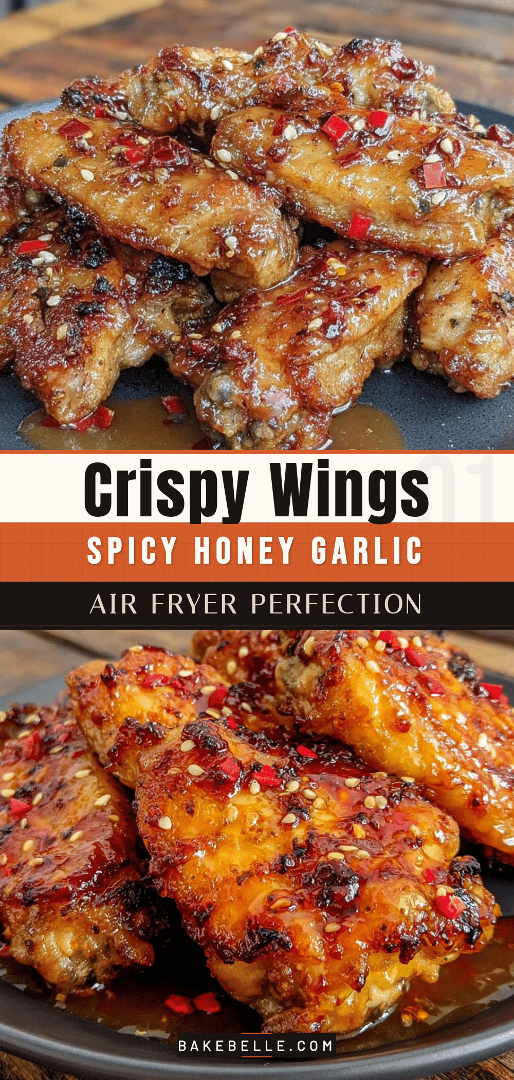 air fryer spicy honey garlic wings recipe