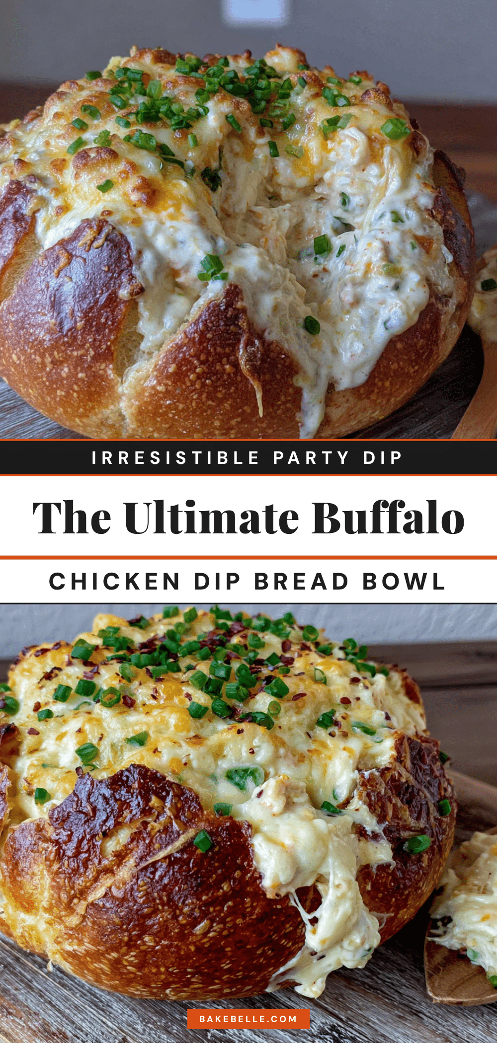 buffalo chicken dip stuffed bread bowl recipe