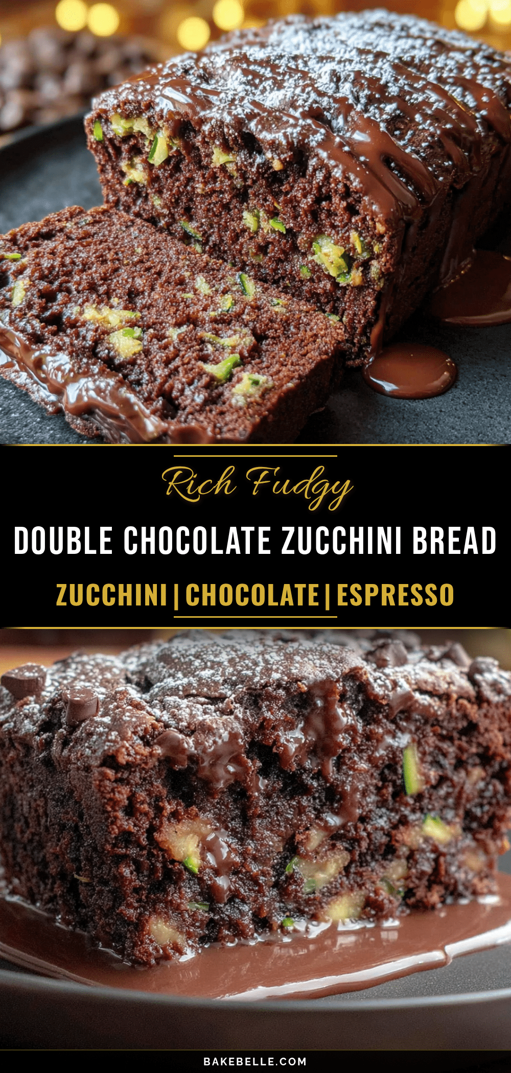 fudgy double chocolate zucchini bread recipe
