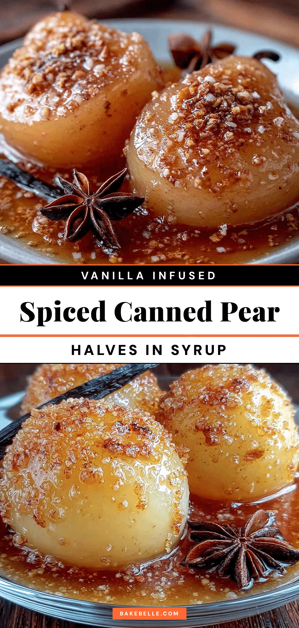 spiced vanilla pear halves recipe