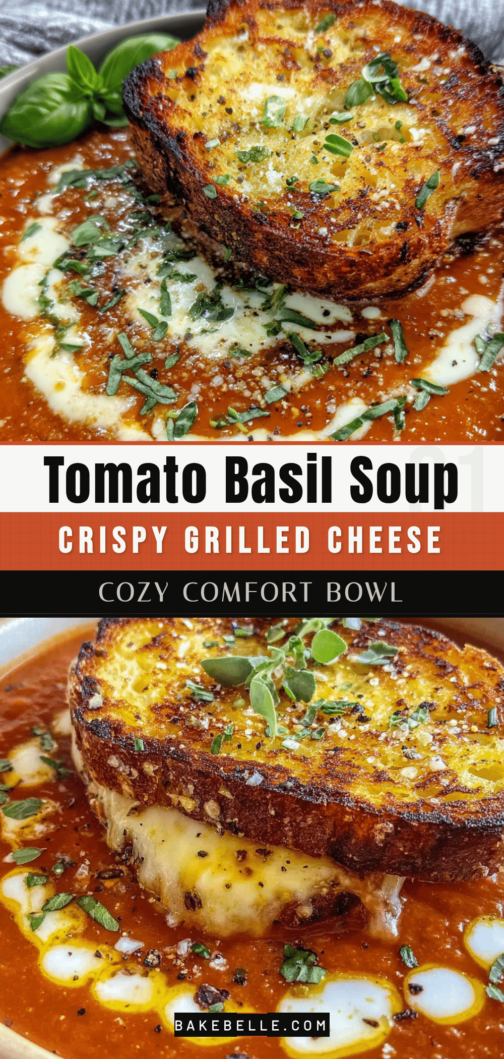 tomato basil soup with grilled cheese croutons recipe
