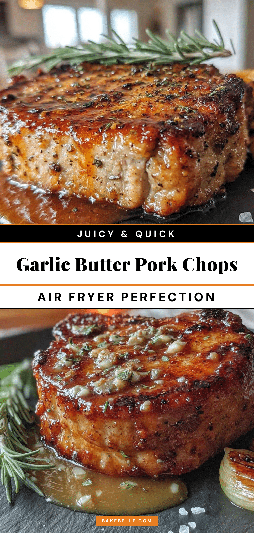 air fryer garlic butter pork chops recipe