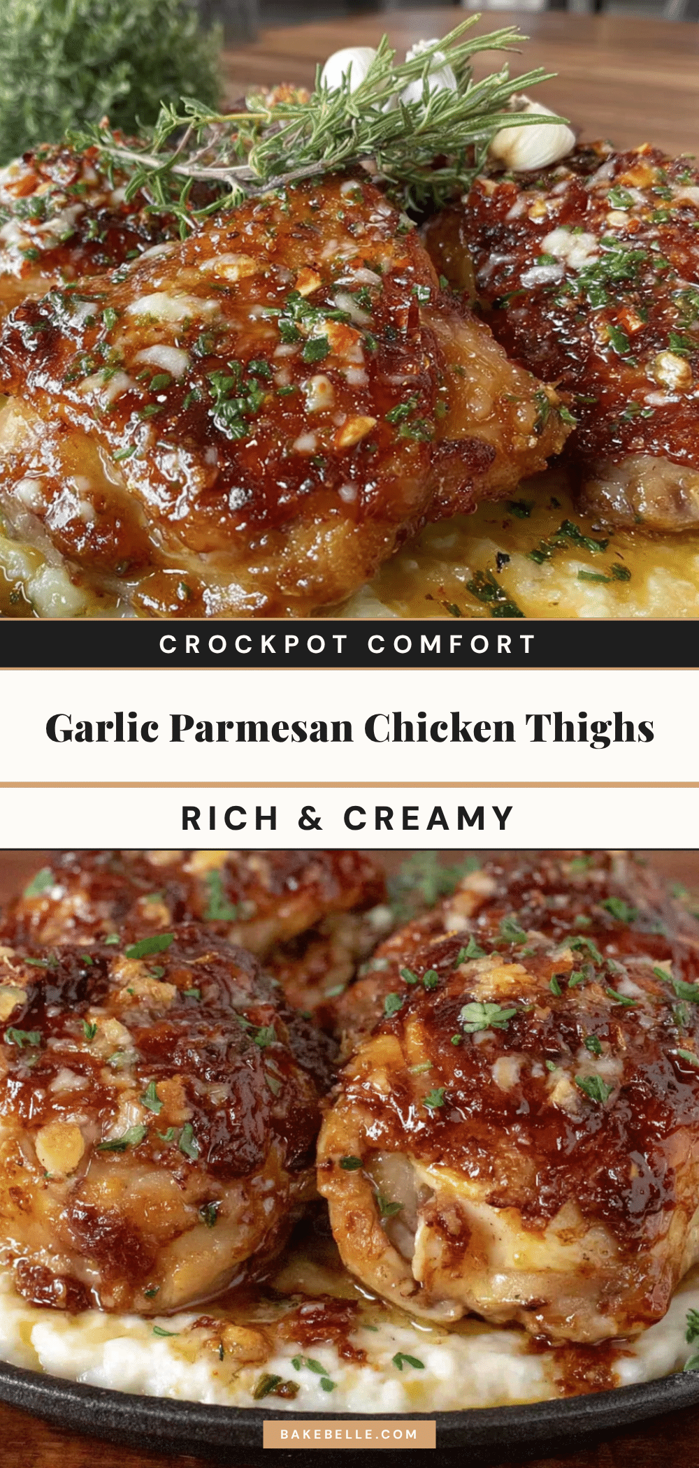 creamy crockpot garlic parmesan chicken thighs recipe