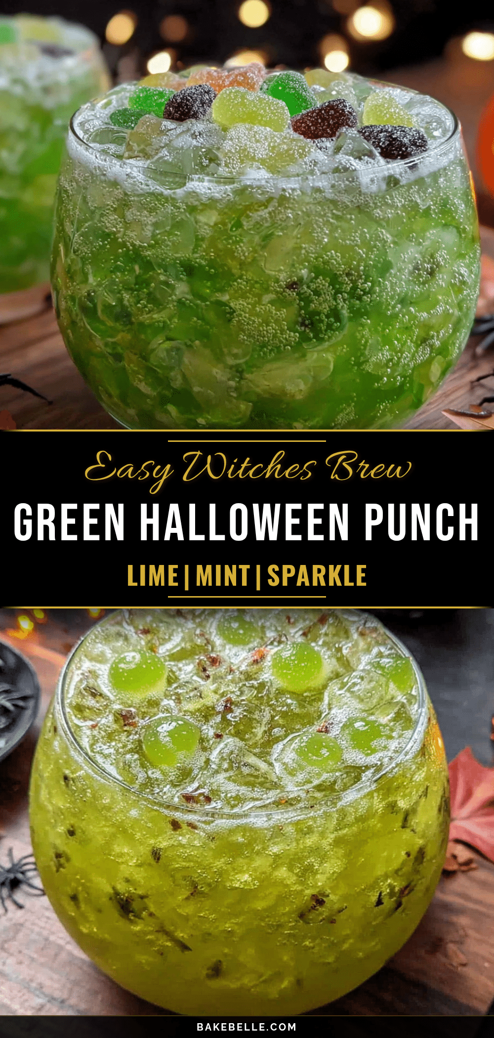 Easy Witches Brew Green Halloween Punch recipe