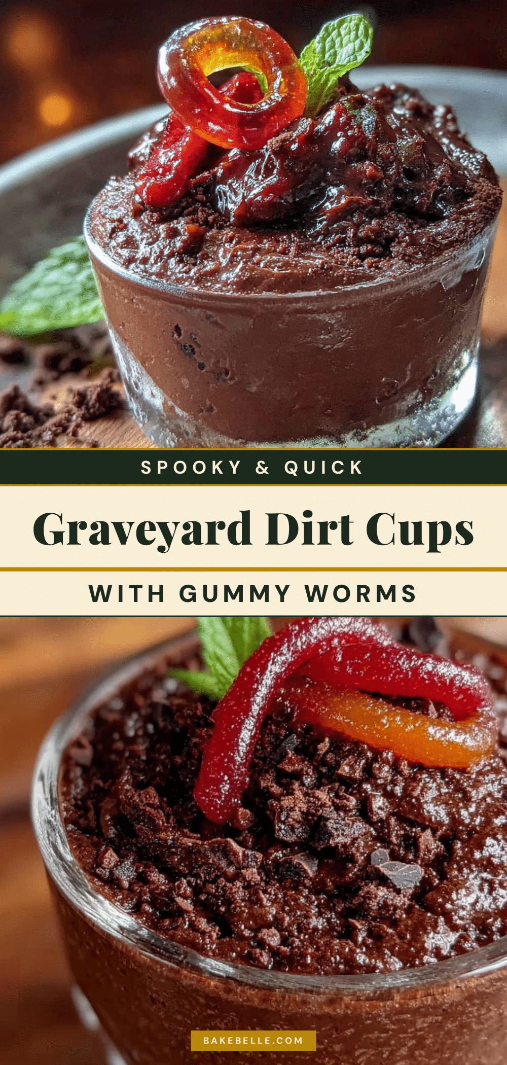 graveyard dirt cups with gummy worms recipe