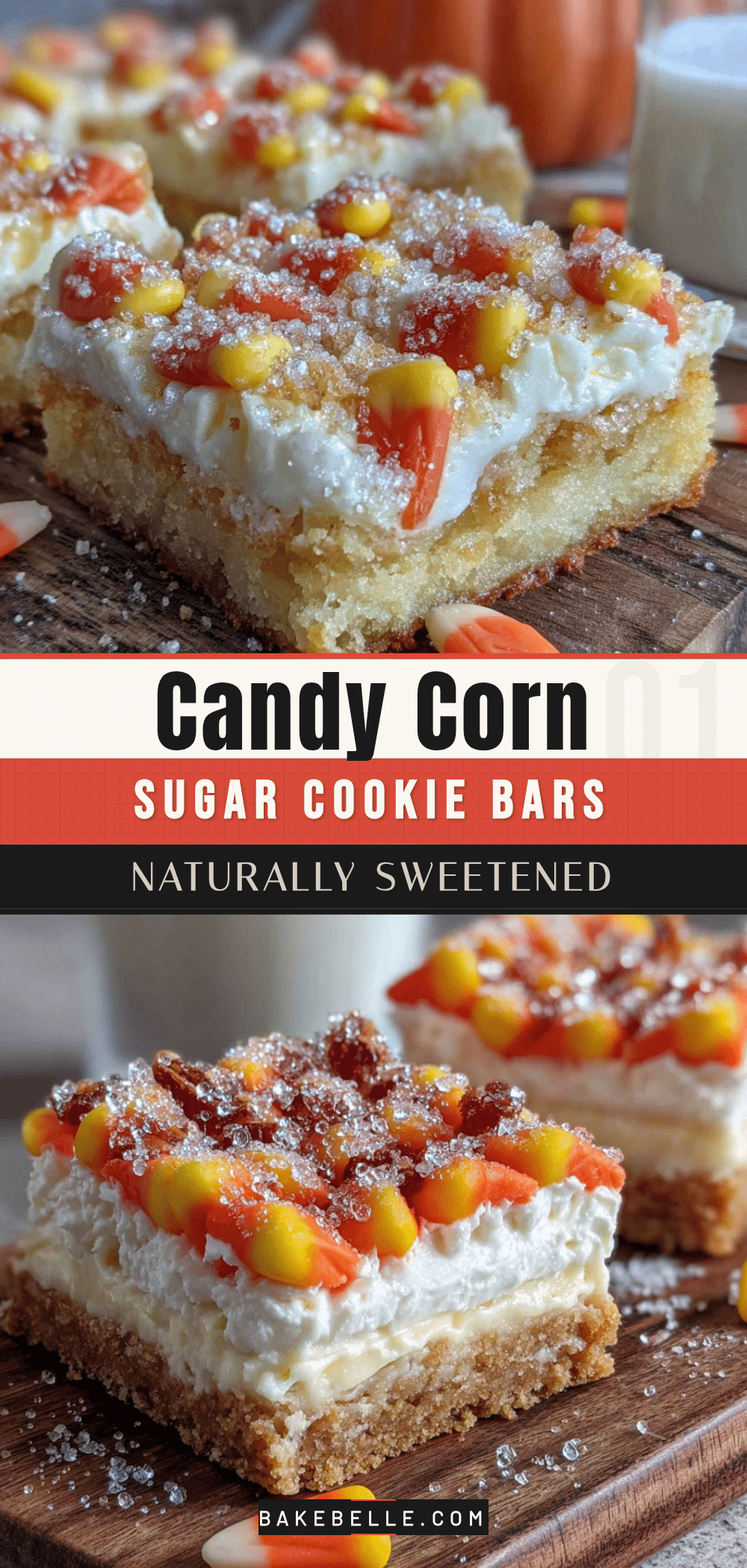 healthy candy corn sugar cookie bars recipe