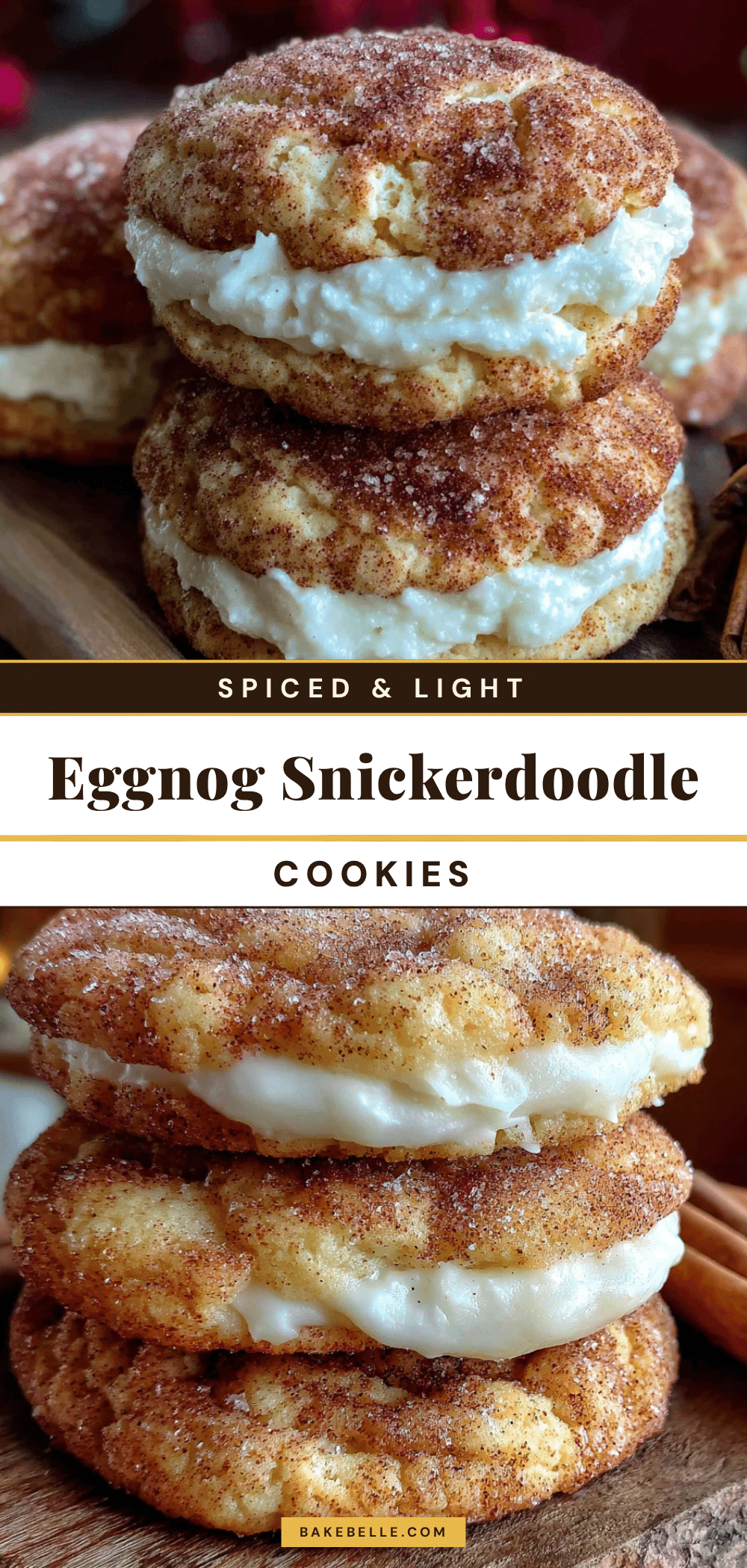 Lighter Eggnog Snickerdoodle Cookies recipe