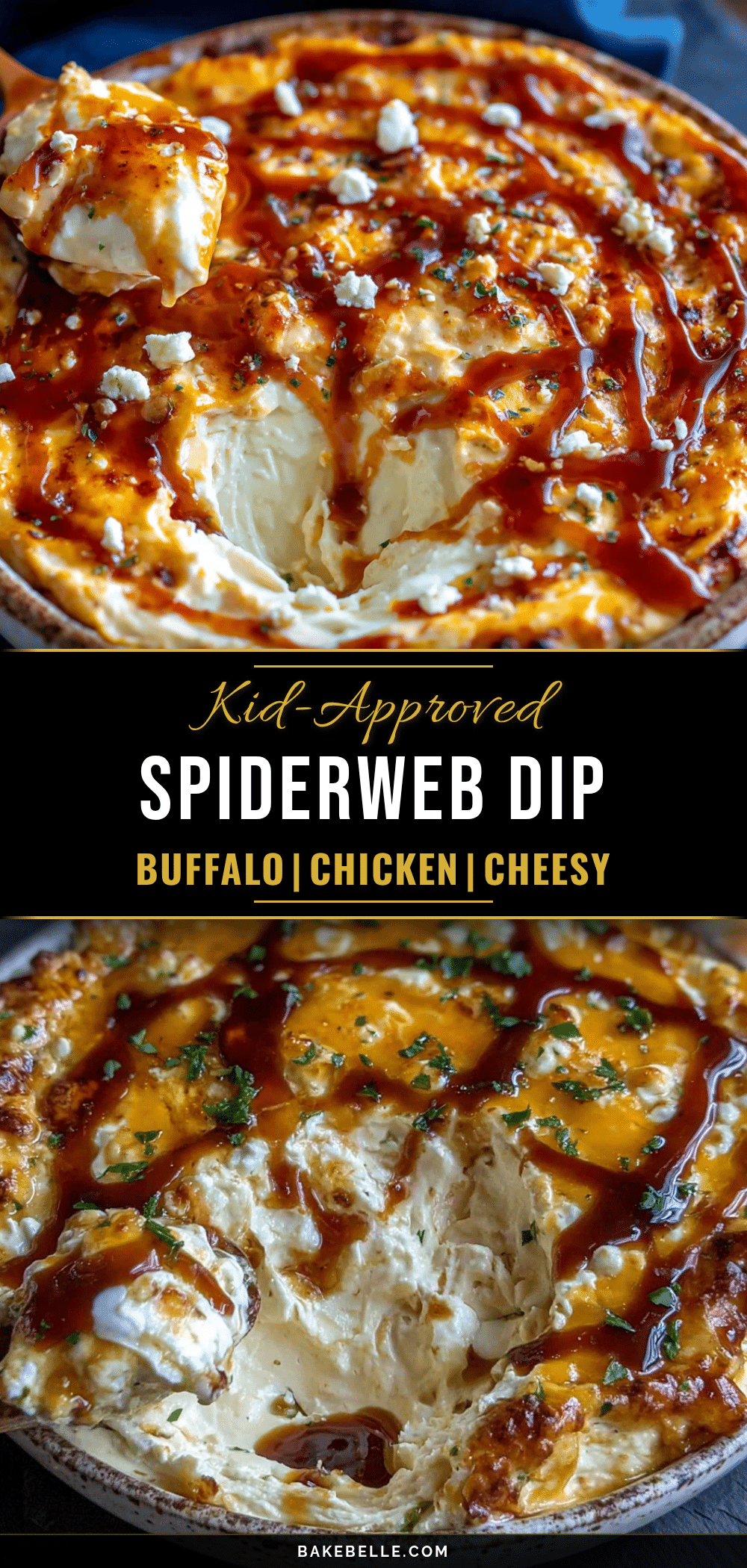 spiderweb buffalo chicken dip recipe
