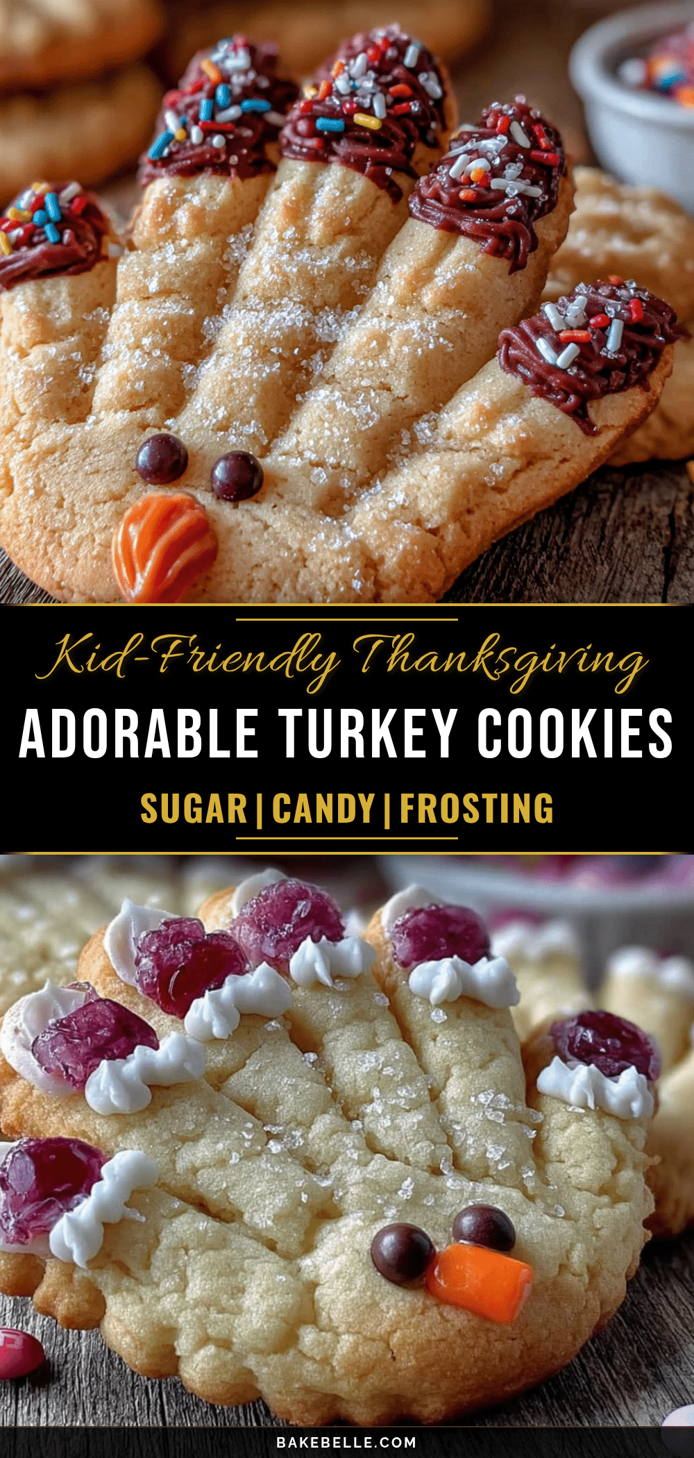 Turkey hand sugar cookies recipe